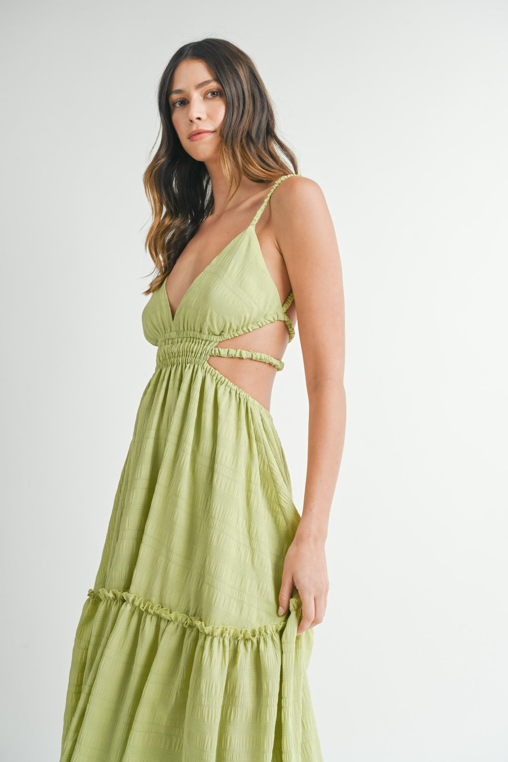 Cutout Waist Backless Maxi Boho Dress - Spirit and Rebel [Spirit and Rebel]   