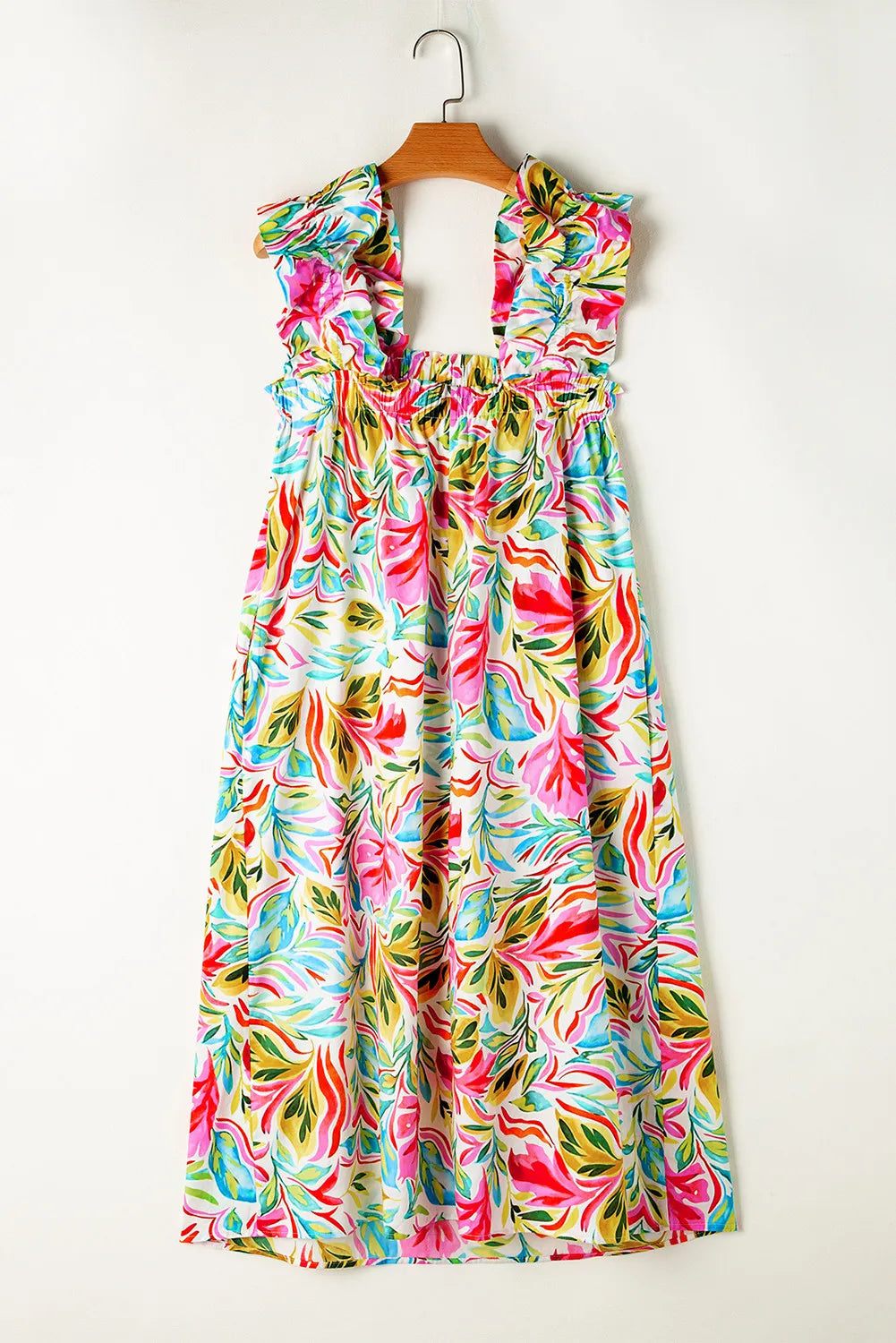 Ruffled Printed Sleeveless Boho Dress - Spirit and Rebel [Spirit and Rebel]   