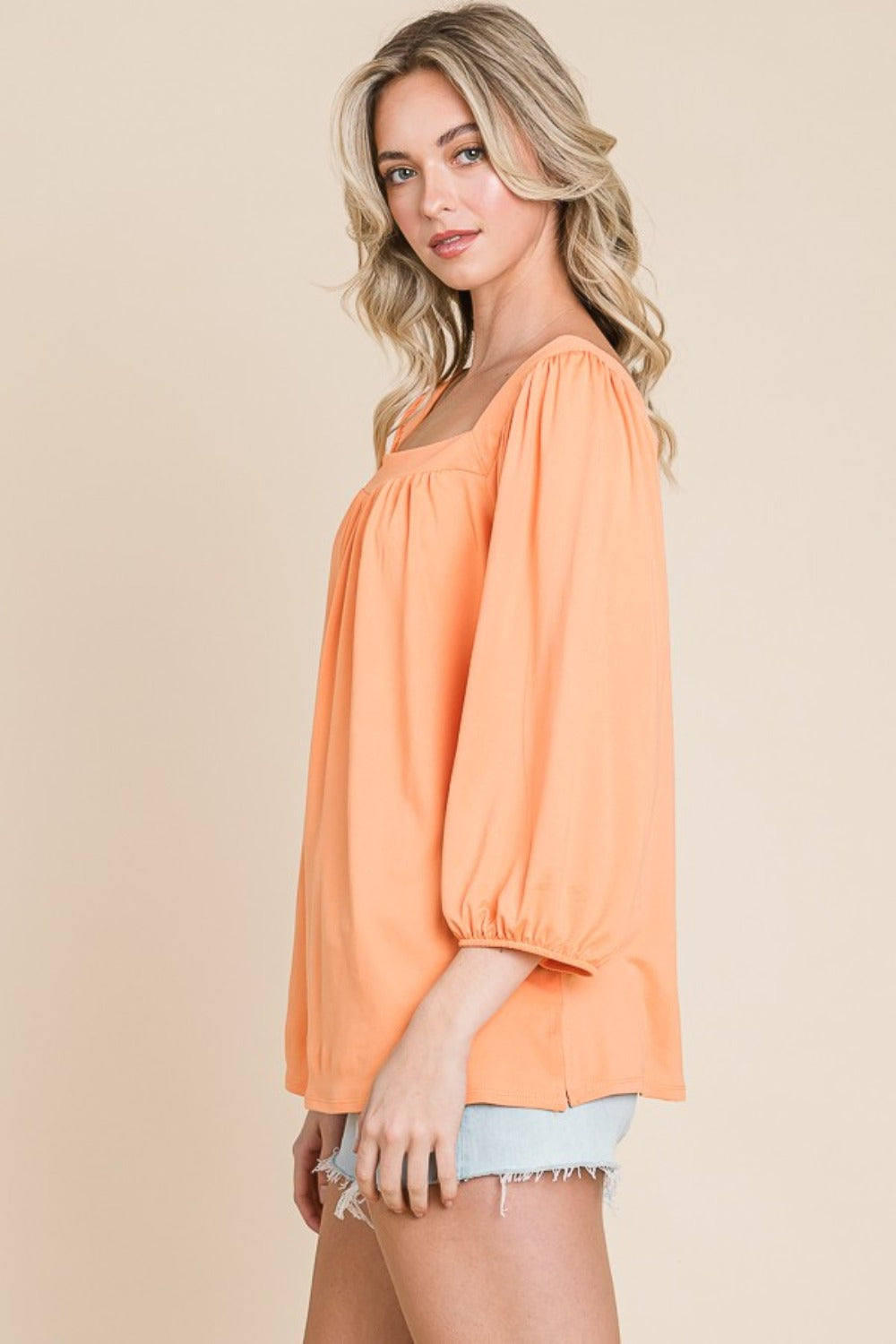 Spirit and Rebel Square Neck Puff Sleeve Boho Top [Spirit and Rebel]   