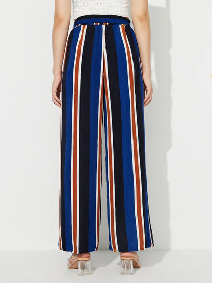 Spirit and Rebel Side Slit Contrast Wide Leg Boho Pants [Spirit and Rebel]   