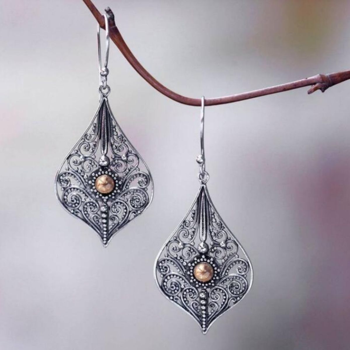 Silver-Plated Cutout Dangle Boho Earrings - Spirit and Rebel [Spirit and Rebel]   