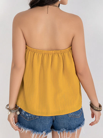 Embroidered Tube Sleeveless Boho Top - Spirit and Rebel [Spirit and Rebel]   