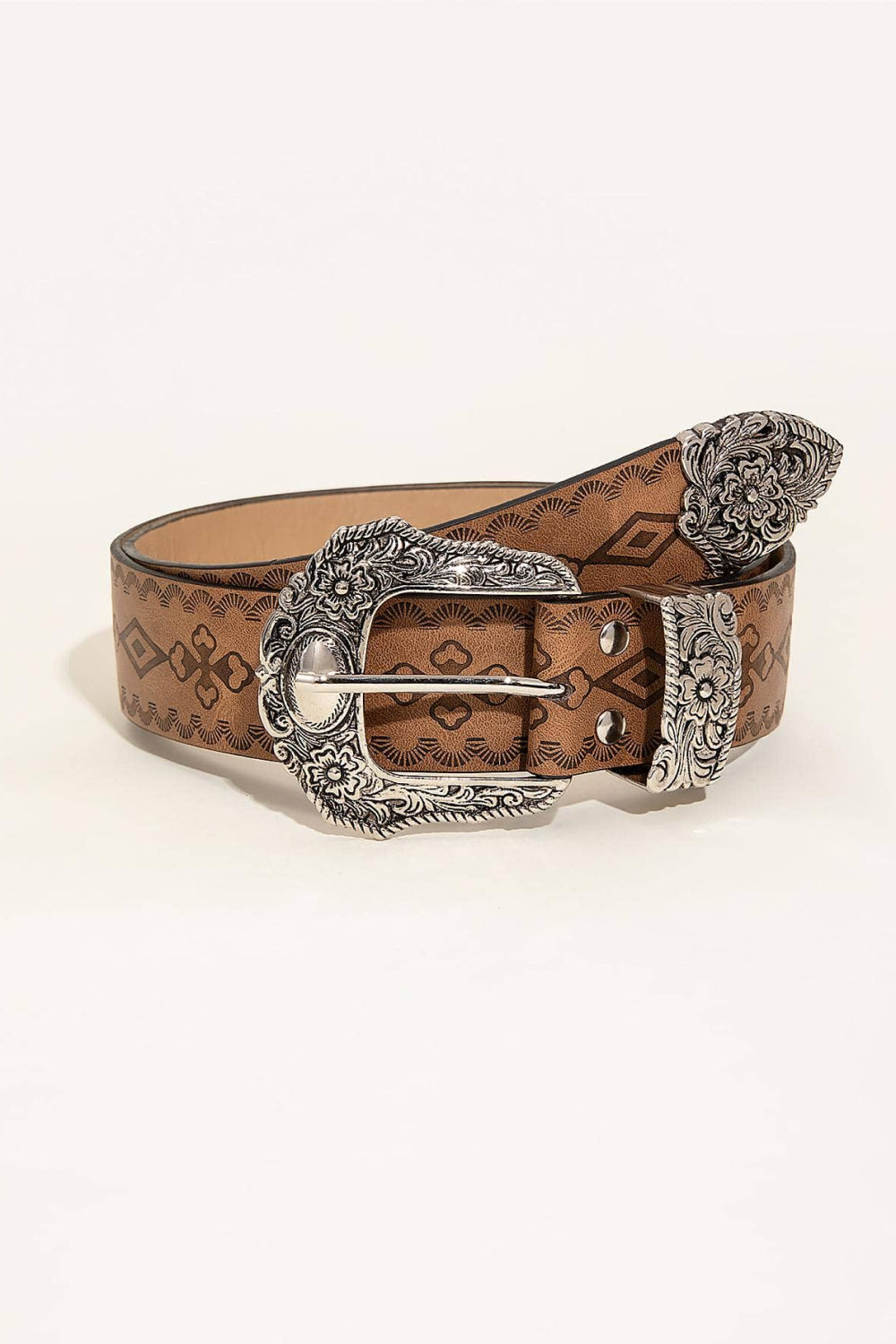 Patterned PU Leather Boho Belt - Spirit and Rebel [Spirit and Rebel]   