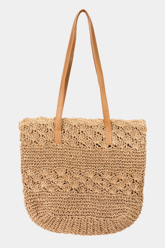 Straw Braided Tote Boho Bag - Spirit and Rebel [Spirit and Rebel] KA One Size 