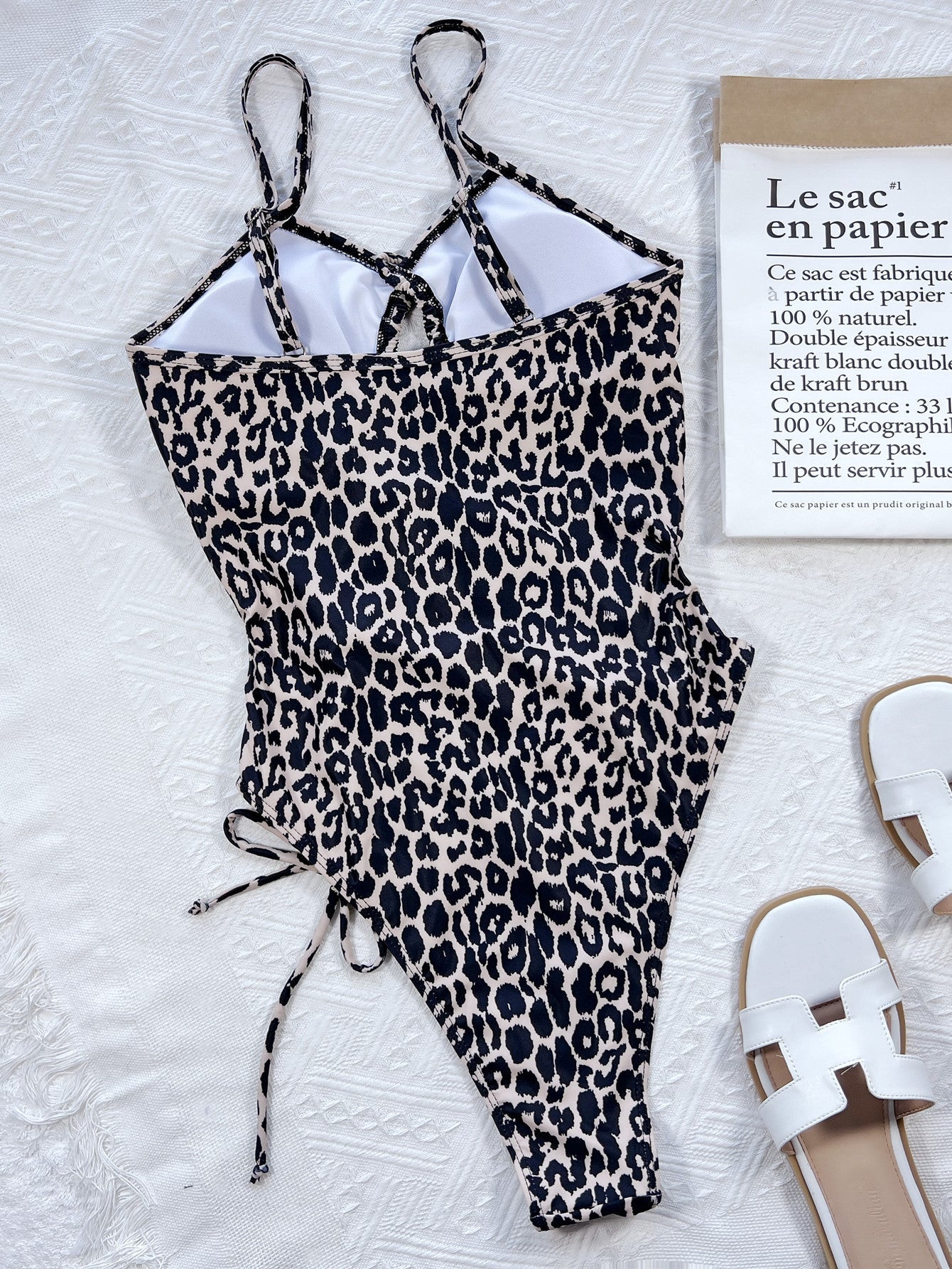 Leopard Cutout Tied One-Piece Swimsuit [Spirit and Rebel]