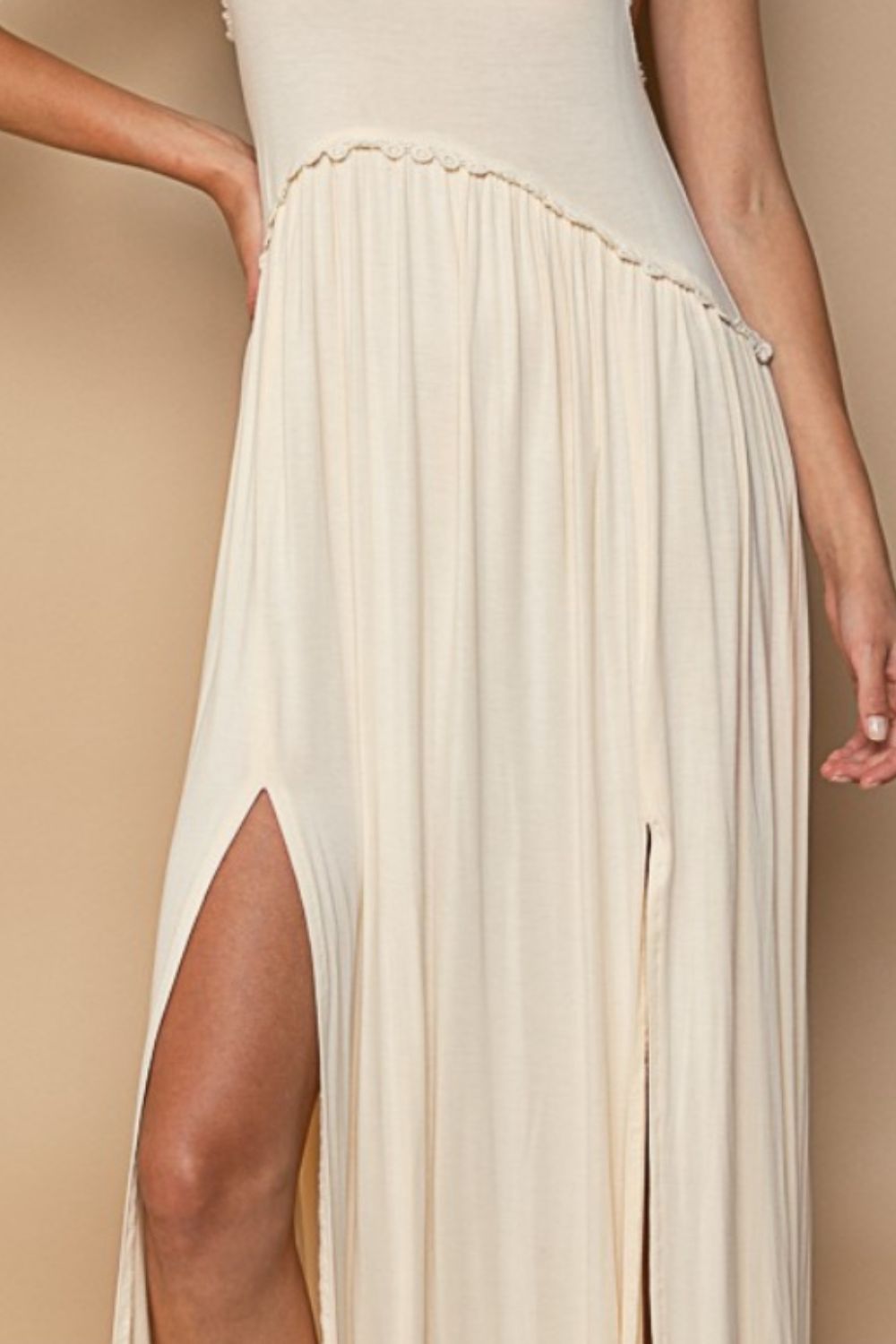 Sleeveless Back Zipper Front Slit Maxi Boho Dress - Spirit and Rebel [Spirit and Rebel]   