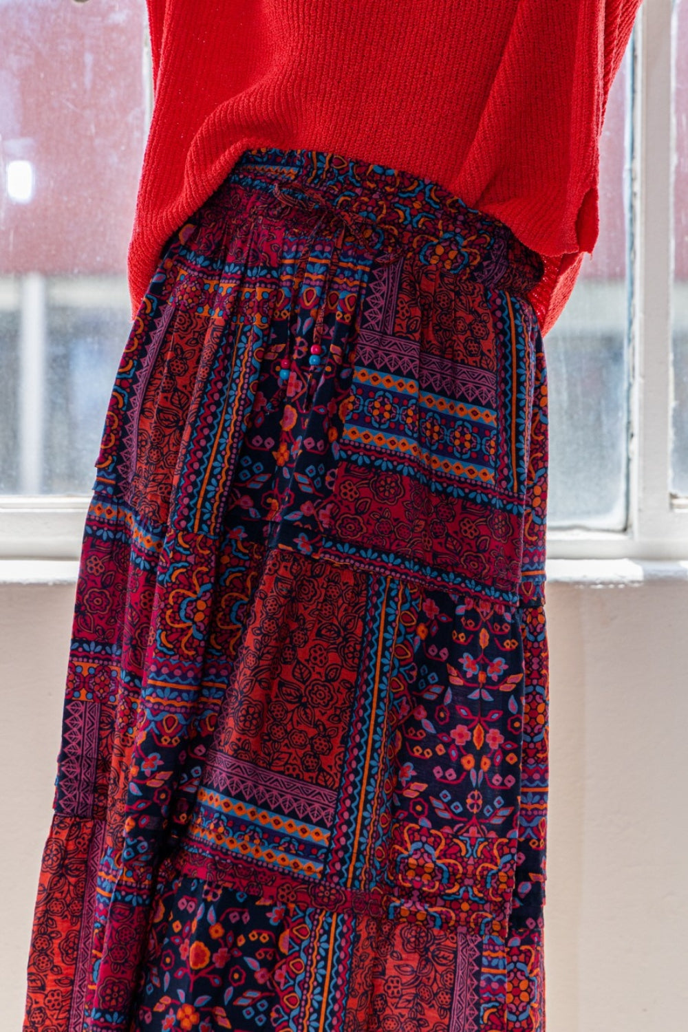 Plus Size Printed Tiered Boho Maxi Boho Skirt - Spirit and Rebel [Spirit and Rebel]   