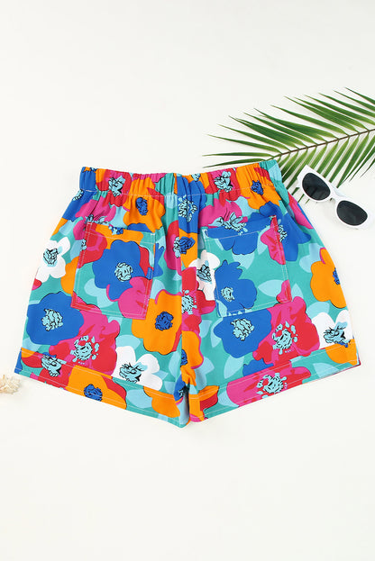 Drawstring Printed High Waist Boho Shorts [Spirit and Rebel]   