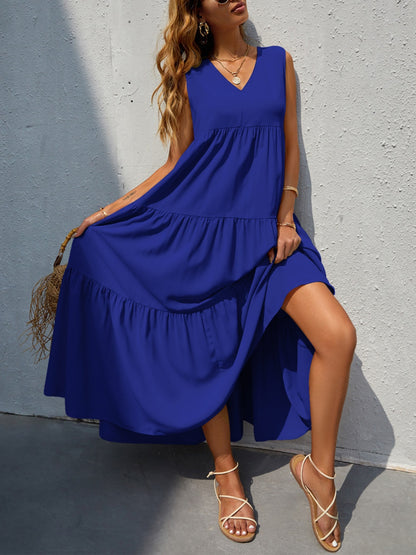 Boho Chic  Tiered V-Neck Sleeve Dress [Spirit and Rebel]   