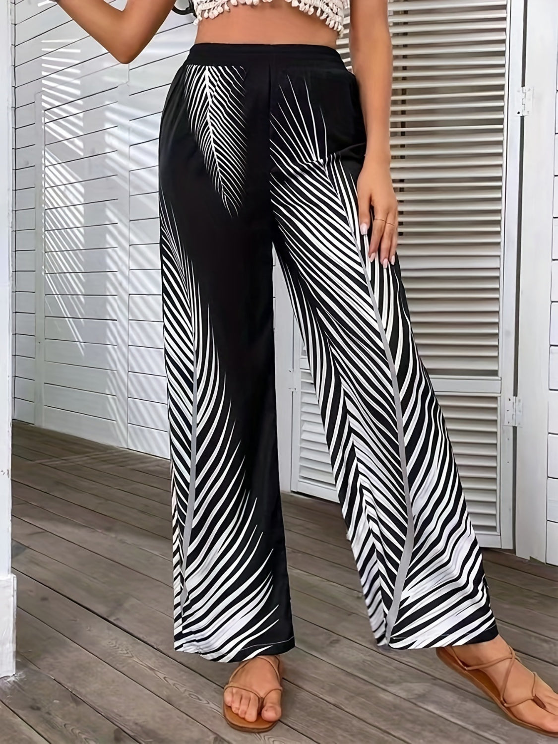 Boho Chic  Printed Wide Leg Pants [Spirit and Rebel]   