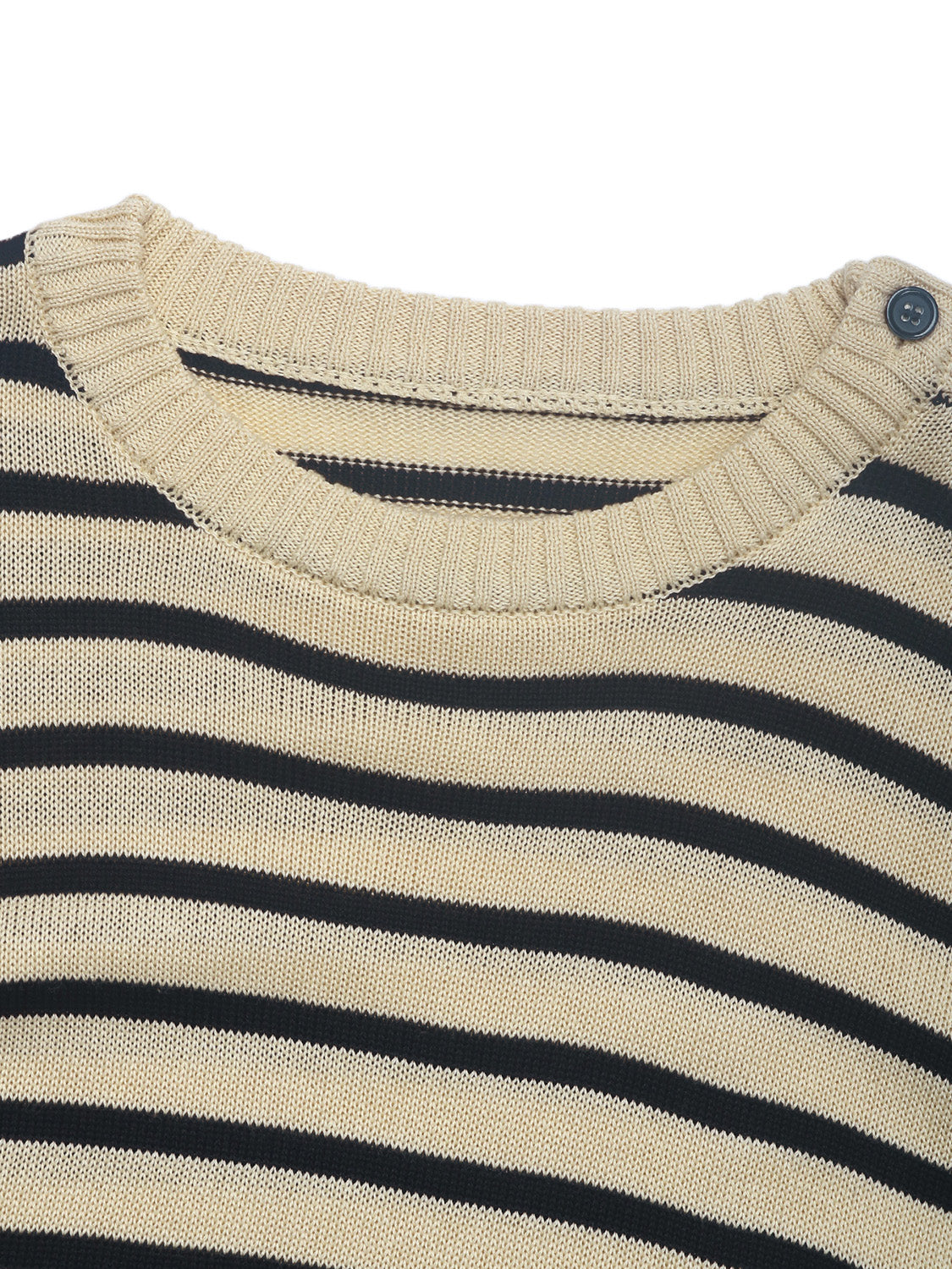 Striped Round Neck Long Sleeve Knit Boho Top - Spirit and Rebel [Spirit and Rebel]   