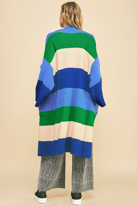 Color Block Kimono Sleeve Open Front Cardigan [Spirit and Rebel]