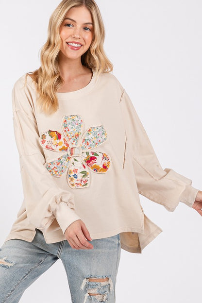 Flower Patch Dropped Shoulder Oversize Top [Spirit and Rebel]