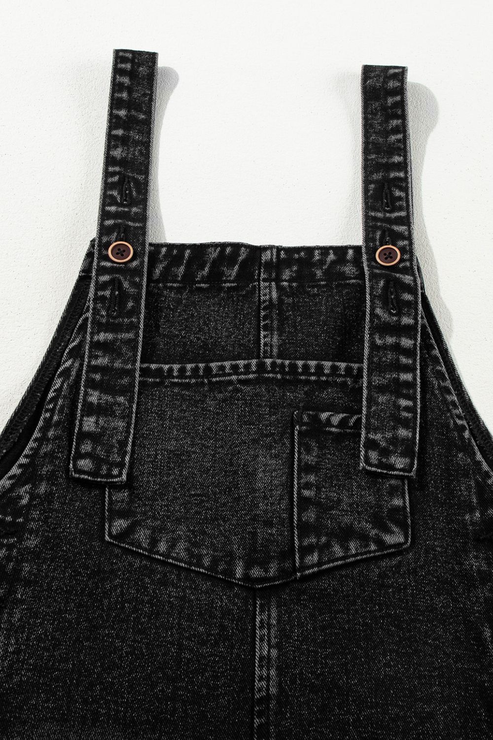 Spirit and Rebel Distressed Wide Strap Denim Overalls [Spirit and Rebel]   