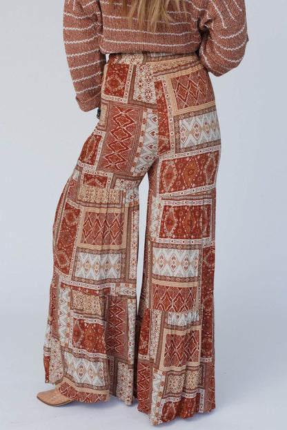 Geometric High Waist Wide Leg Pants [Spirit and Rebel]   