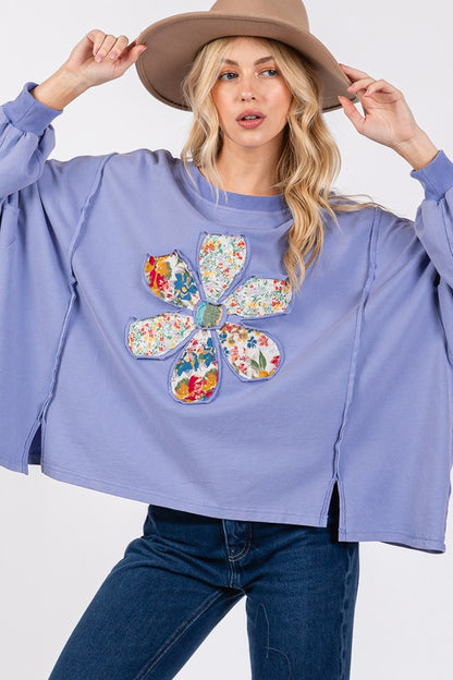 Flower Patch Dropped Shoulder Oversize Top [Spirit and Rebel]