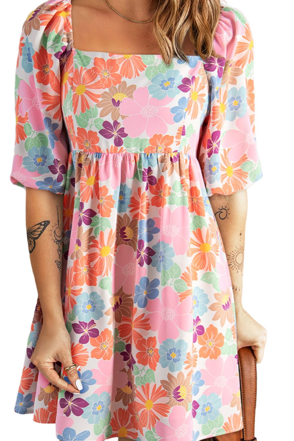 Printed Half Sleeve Boho Mini Dress [Spirit and Rebel]   