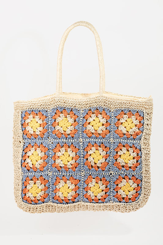 Flower Braided Tote Boho Bag - Spirit and Rebel [Spirit and Rebel] IV One Size 