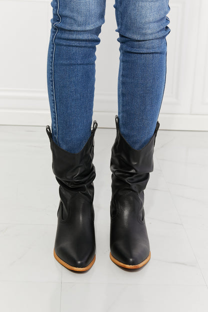 MMShoes Better in Texas Scrunch Cowboy Boots in Black [Spirit and Rebel]   