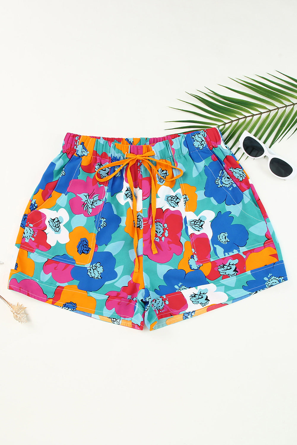 Drawstring Printed High Waist Boho Shorts [Spirit and Rebel]   