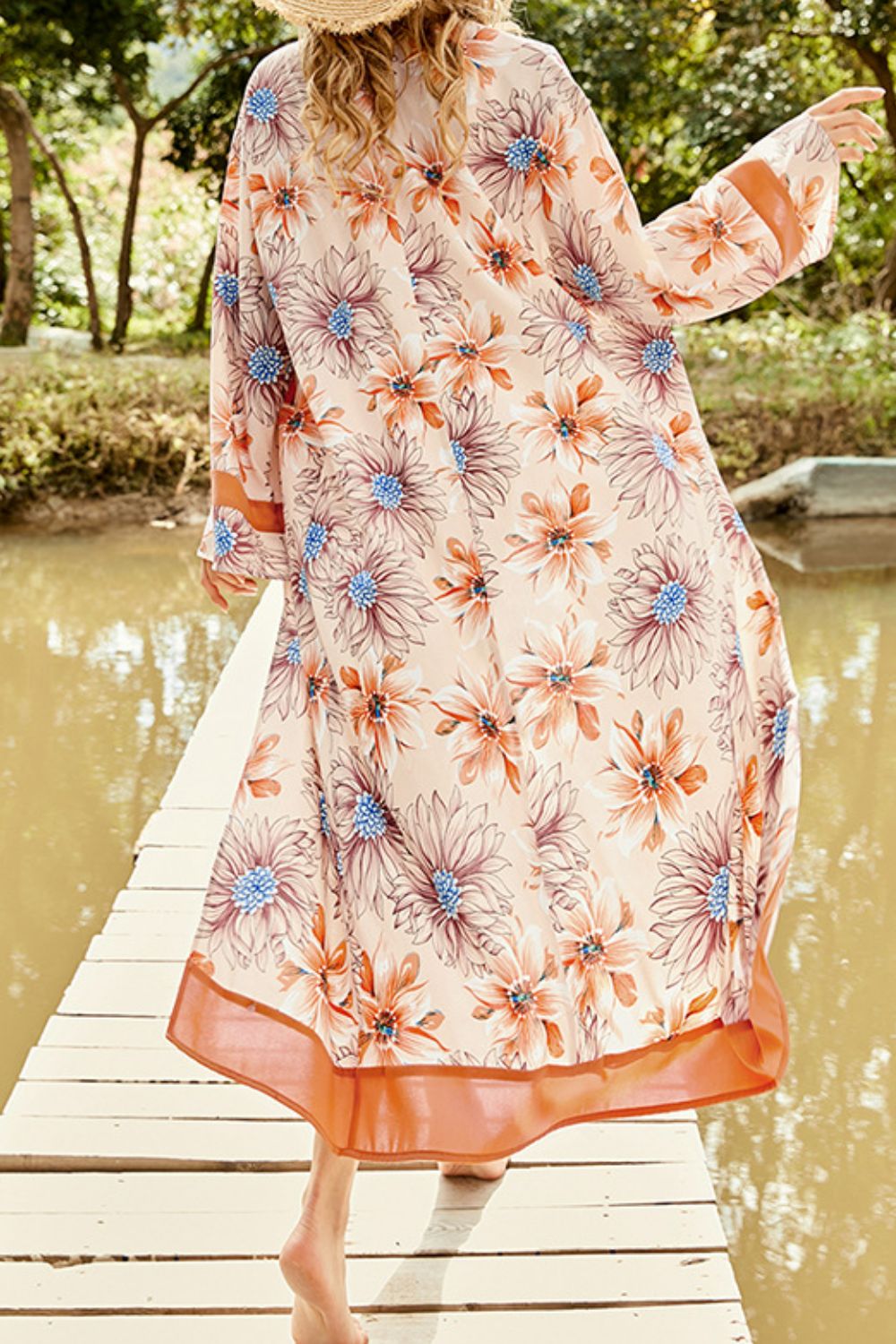 Sunset and Swim Floral Open Front Duster Cover Up Sunset and Swim