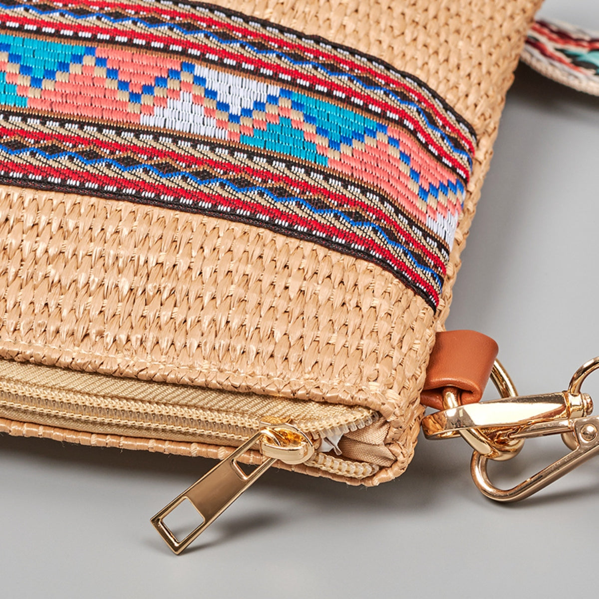 Geometric Straw Weave Crossbody Boho Bag - Spirit and Rebel [Spirit and Rebel]   