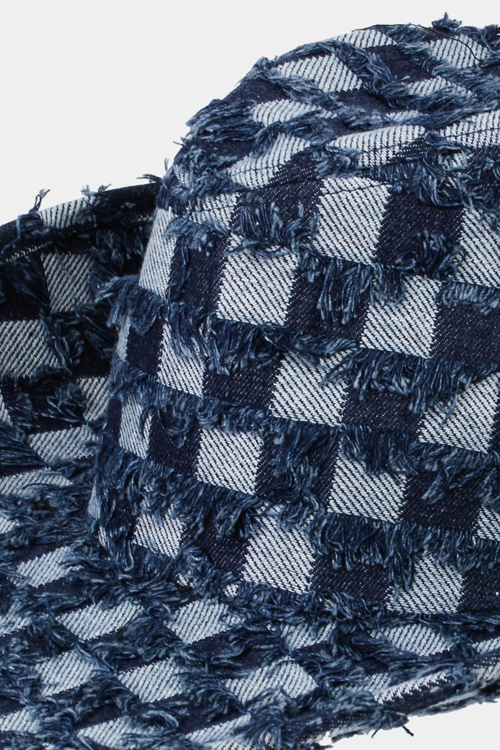 Fame Checkered Fringe Denim Cowboy Hat [Spirit and Rebel]   