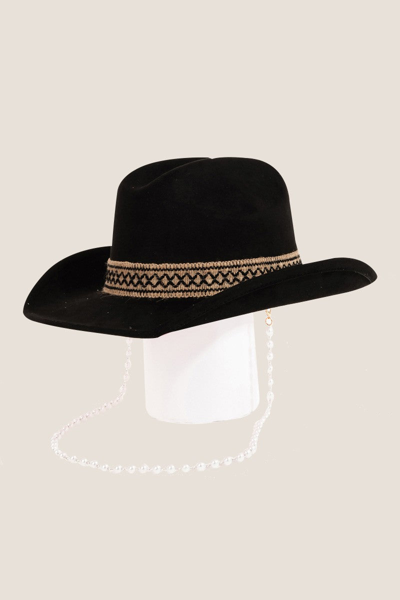 Ornate Band Cowboy Boho Hat - Spirit and Rebel [Spirit and Rebel] Bk One Size 