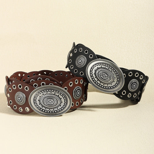 Oval PU Boho Belt - Spirit and Rebel [Spirit and Rebel]   