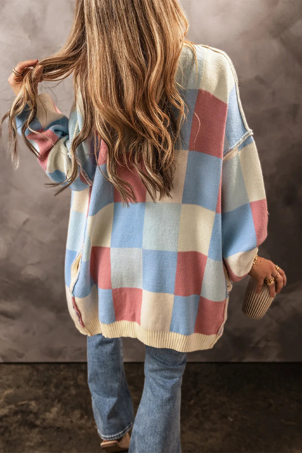 Color Block Open Front Long Sleeve Boho Cardigan - Spirit and Rebel [Spirit and Rebel]   