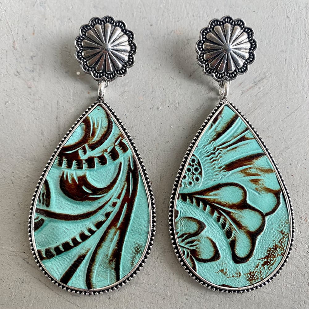 Alloy Teardrop Earrings [Spirit and Rebel] Mint Blue One Size 