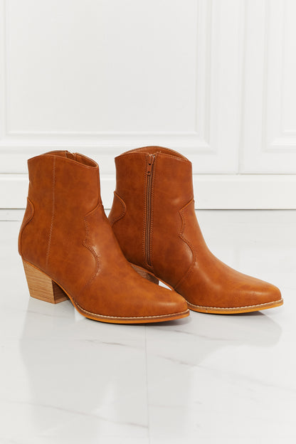 MMShoes Watertower Town Faux Leather Western Ankle Boots in Ochre [Spirit and Rebel]   