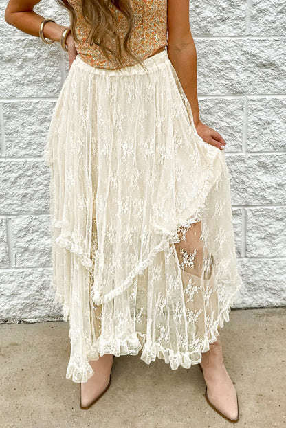 Lace Tiered Midi Skirt [Spirit and Rebel]