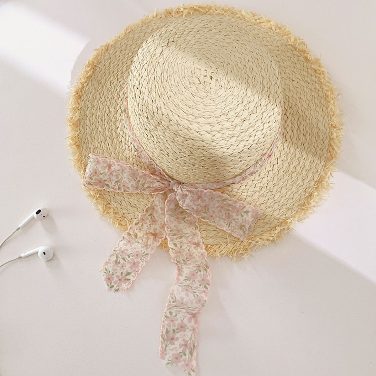 Raffia Straw Braided Sun Boho Hat - Spirit and Rebel [Spirit and Rebel] Blush Pink One Size 