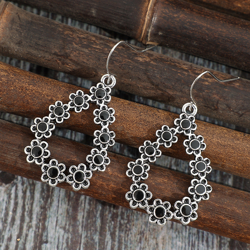 Alloy Flower Teardrop Shape Boho Earrings - Spirit and Rebel [Spirit and Rebel]   