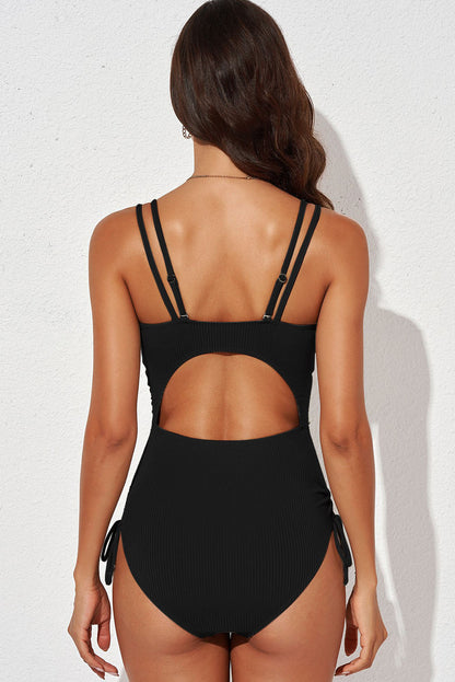 Sunset and Swim Tied Cutout Plunge One-Piece Swimsuit Sunset and Swim