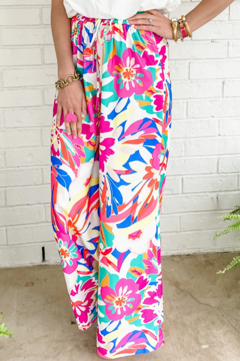 Printed Wide Leg Boho Pants - Spirit and Rebel [Spirit and Rebel]   