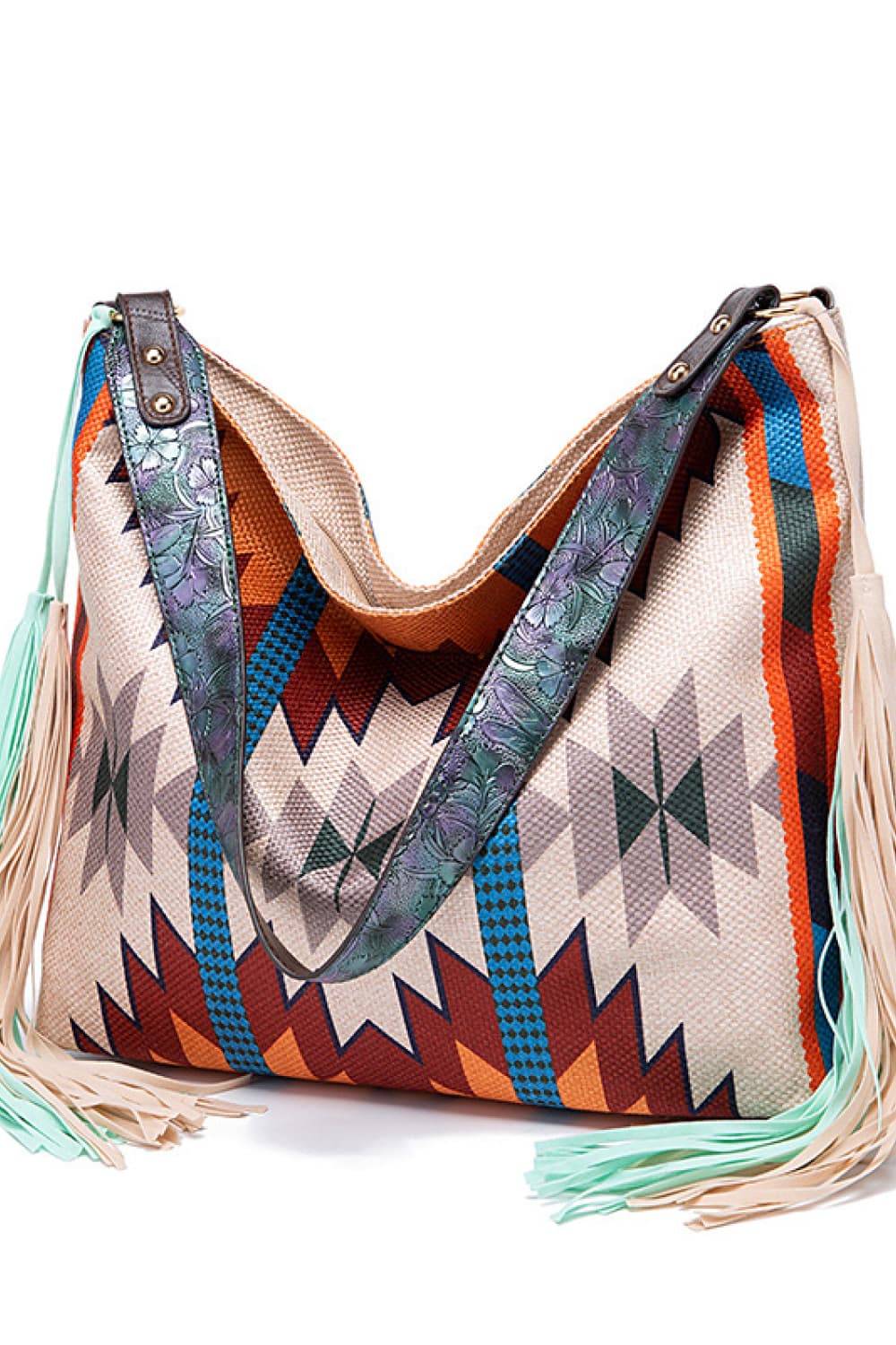 Geometric Canvas Tote Boho Bag - Spirit and Rebel [Spirit and Rebel]   