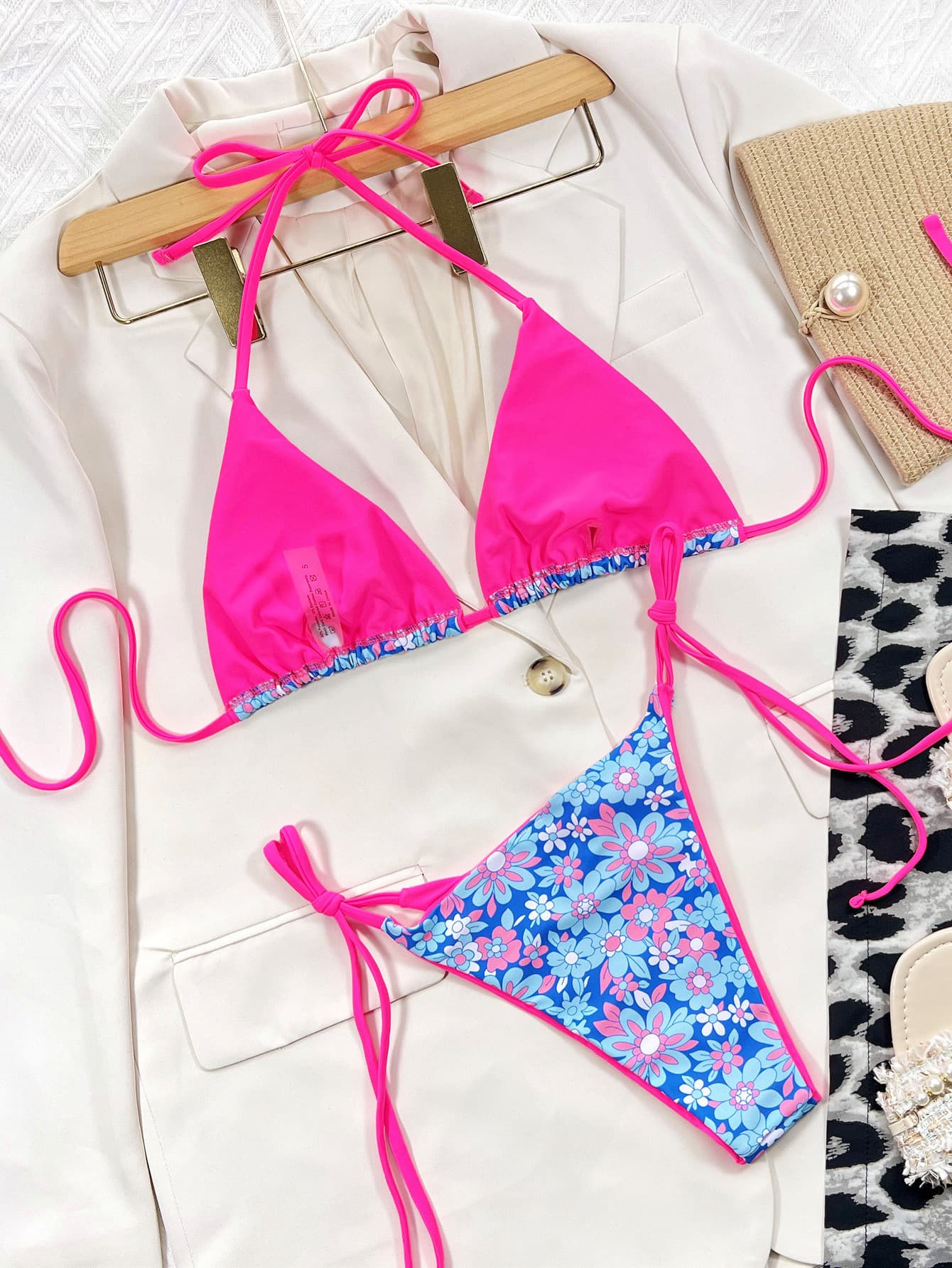 Floral Halter Neck Tie Side Bikini Set [Spirit and Rebel]