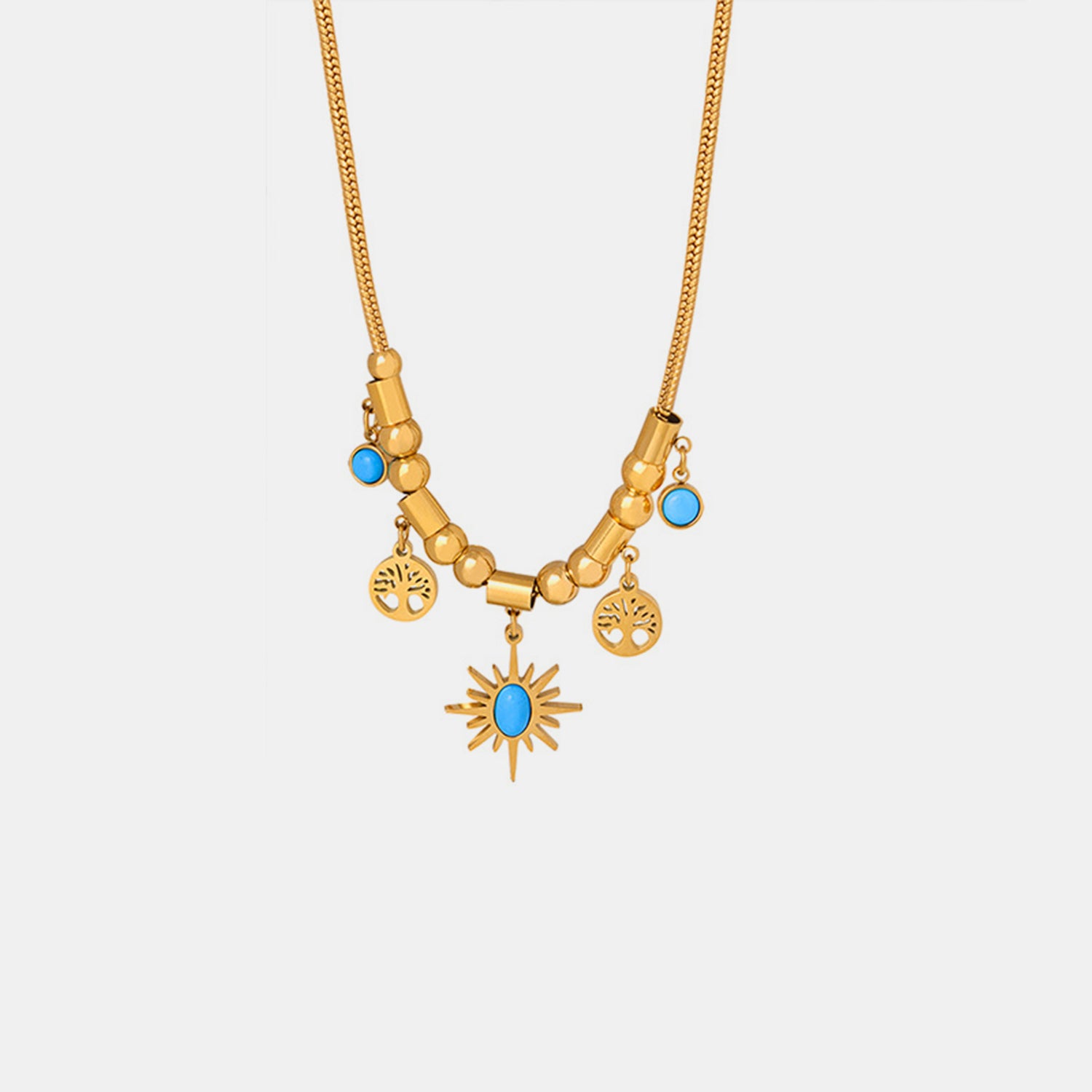 Gold-Plated Titanium Steel Charm Boho Necklace - Spirit and Rebel [Spirit and Rebel]   