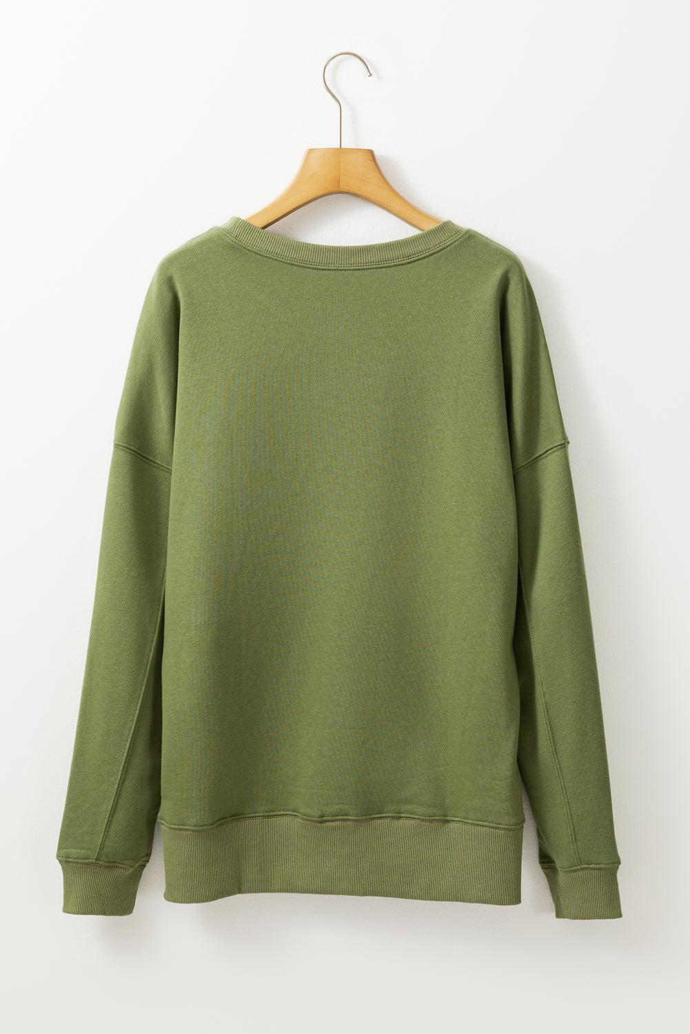 Solid Color Round Neck Long Sleeve Sweatshirt [Spirit and Rebel]