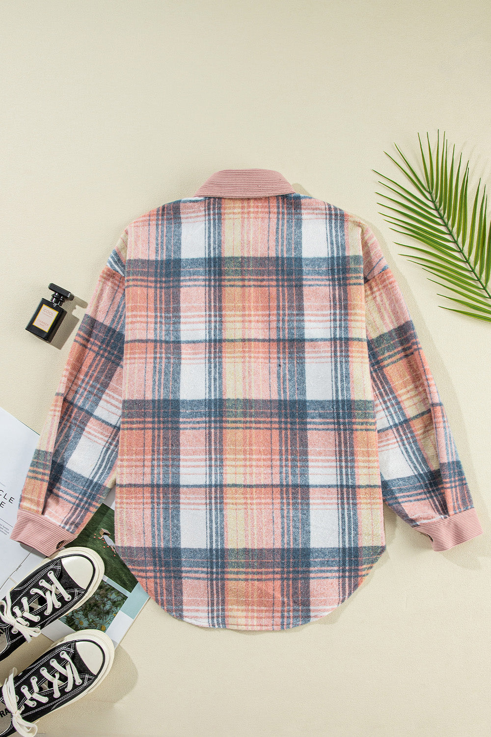 Plaid Button Up Long Sleeve Shacket - Spirit and Rebel [Spirit and Rebel]   