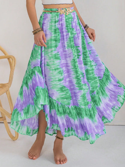 Tie-Dye Ruffle Hem Skirt [Spirit and Rebel]   