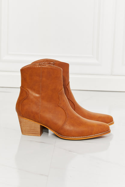 MMShoes Watertower Town Faux Leather Western Ankle Boots in Ochre [Spirit and Rebel]   