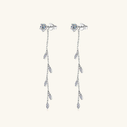 1.38 Carat Moissanite 925 Sterling Silver Leaf Boho Earrings - Spirit and Rebel [Spirit and Rebel]   