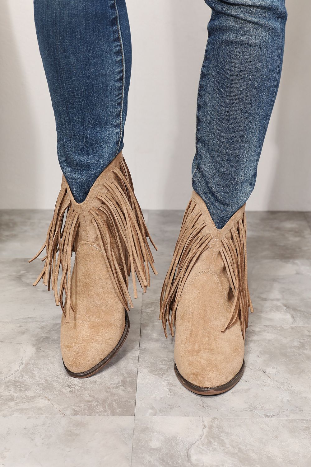 Legend Women's Fringe Cowboy Western Ankle Boots [Spirit and Rebel] Tan 6 