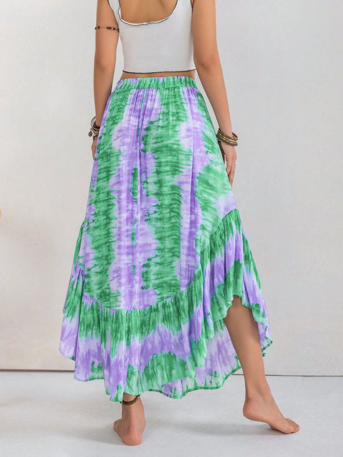 Tie-Dye Ruffle Hem Skirt [Spirit and Rebel]   