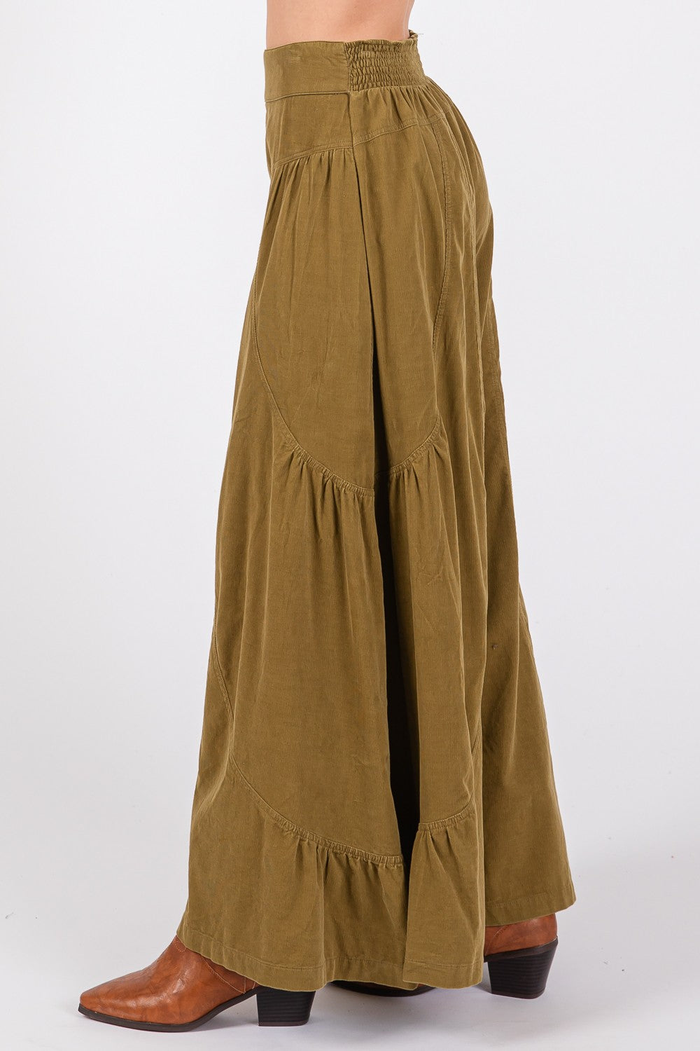 High Rise Corduroy Wide Leg Boho Pants - Spirit and Rebel [Spirit and Rebel]   