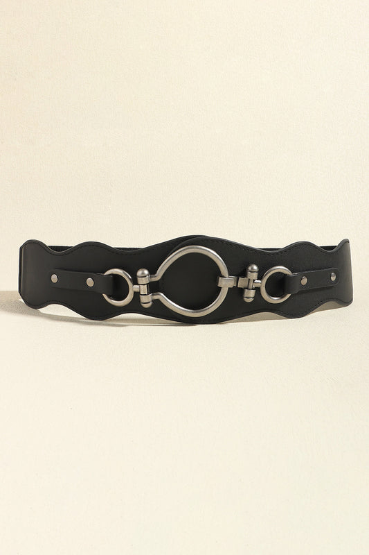 PU Leather Zinc Alloy Buckle Boho Belt - Spirit and Rebel [Spirit and Rebel] Black One Size 