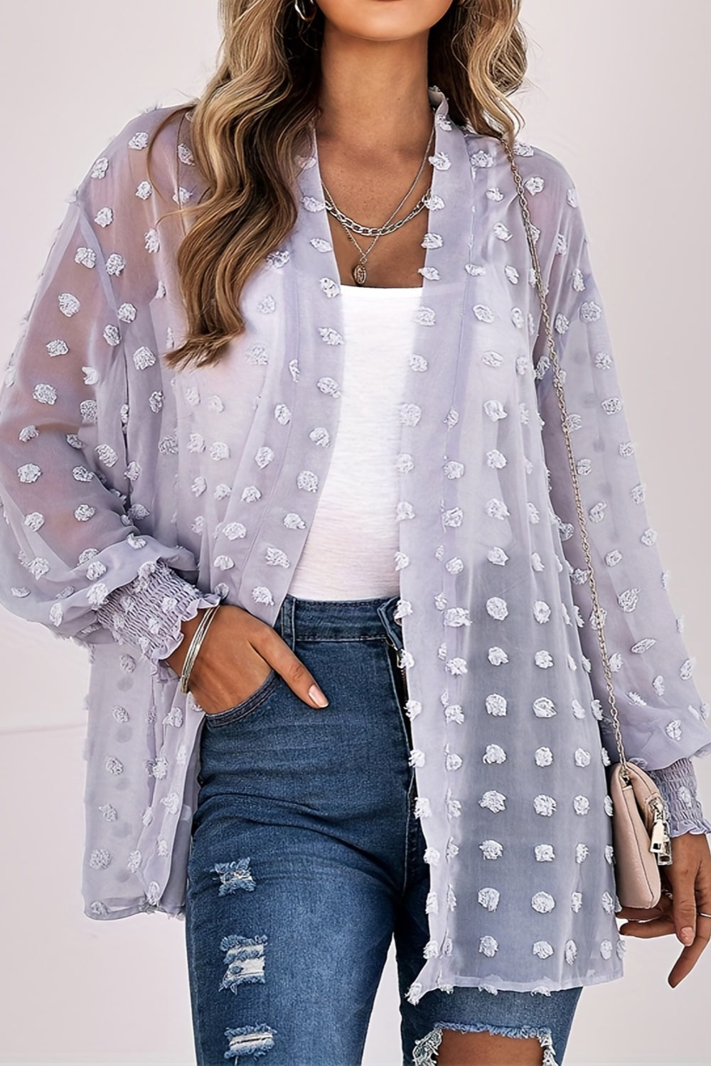 Swiss Dot Long Sleeve Boho Jacket [Spirit and Rebel]   